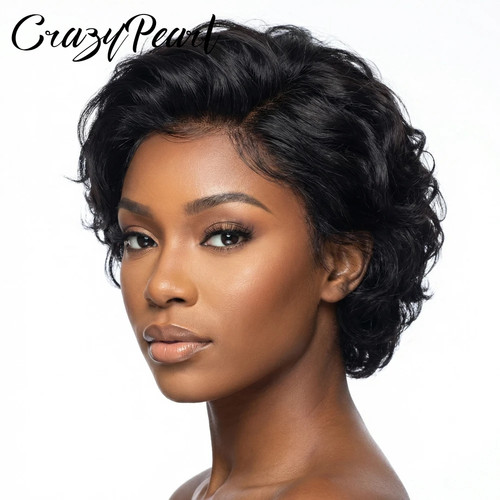 Pixie cut human - cut, wig