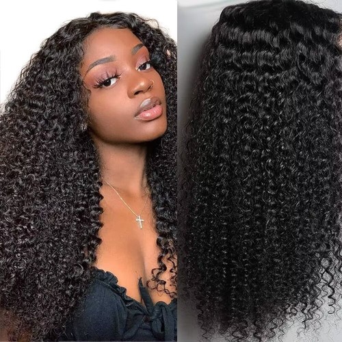 Kinky curly human hair wig - ,