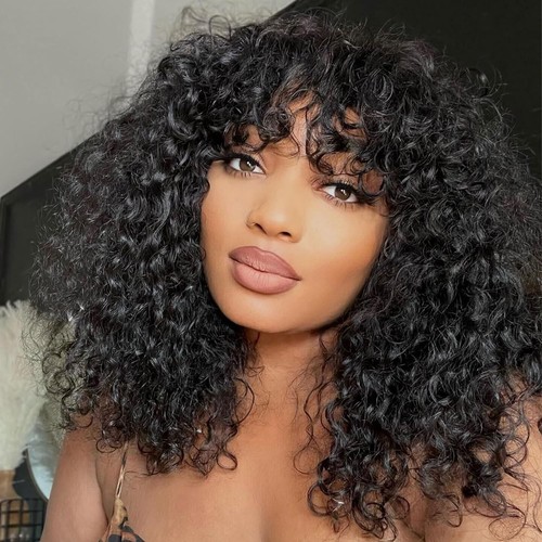Curly bob wig human hair - wig, with
