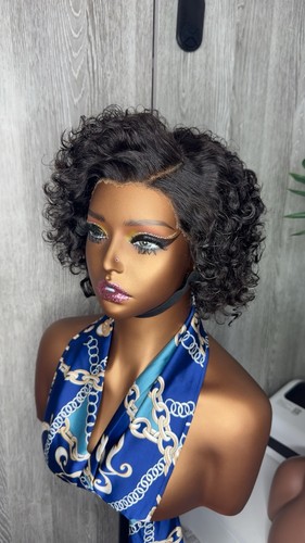 Short pixie curly human hair - curly,