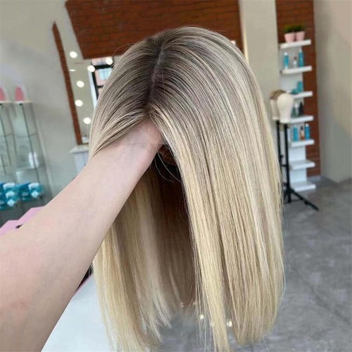 Short ombre ash blonde - short,