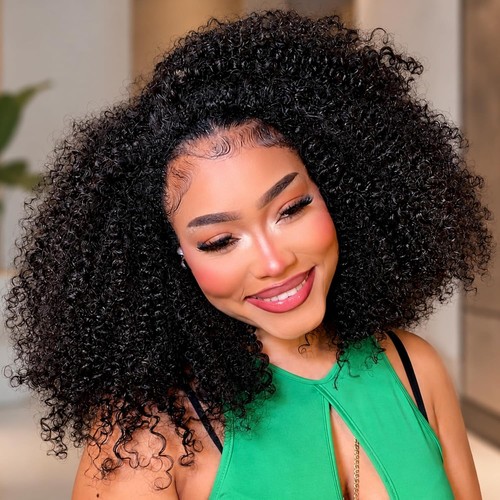 Kinky curly human hair - kinky, 4x4