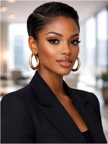 Short pixie wig 100 human - short,