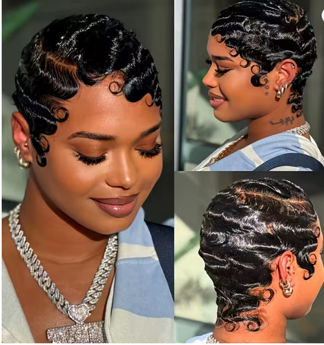 Finger wave pixie - pixie, cut