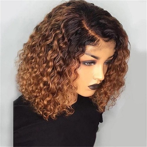 Ombre color short curly lace - ombre,