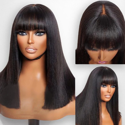 Straight bob lace wig glueless - straight,