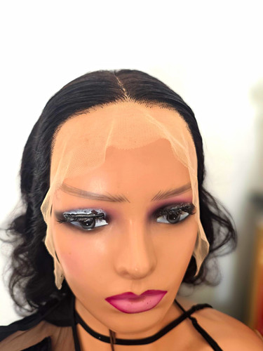 Black human hair lace front - black,
